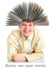 Boy with an an open for hair.